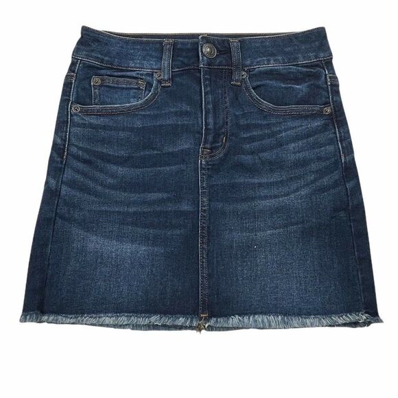 American Eagle Next Level Stretch Hi Rise Mini Skirt Raw Hem NEW - Picture 2 of 11